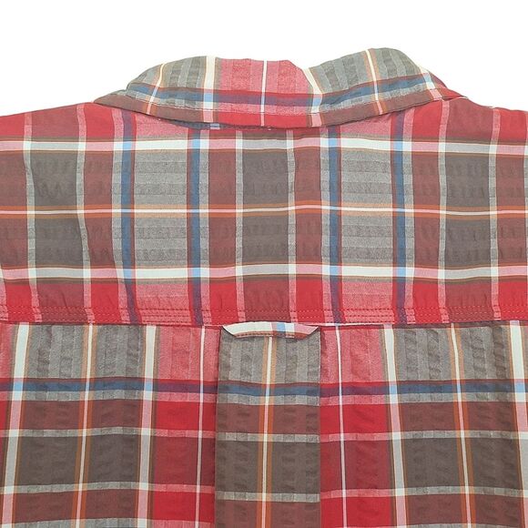 The North Face Seersucker Shirt QuickDry SS Alcoasta Red Plaid Button Up XXL 2XL - Picture 3 of 16